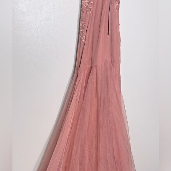 BCX Juniors' Embroidered Tulle-Skirt Sleeveless Gown, evening dress size 0 rose - Picture 8 of 15